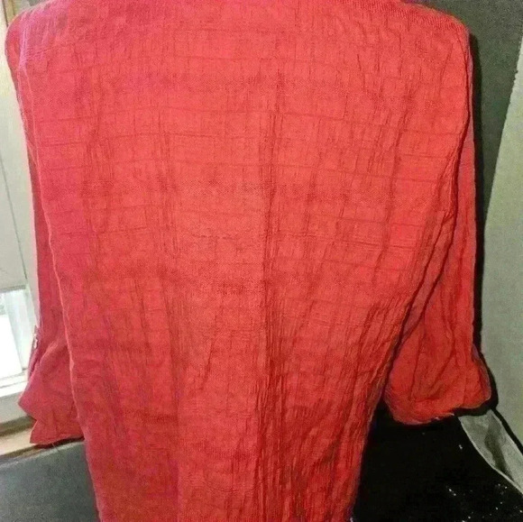 Rebecca Malone Womans 3/4 Sleeve Red Blouse Size Xl - Picture 9 of 11